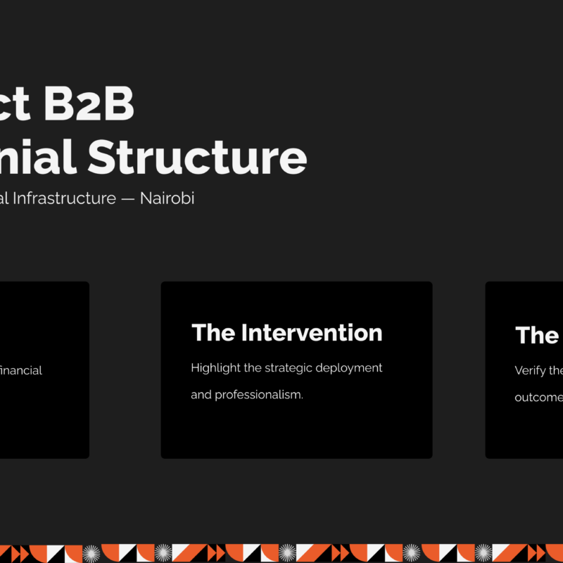 Infographic showing the 3-Act narrative structure for high-converting B2B corporate testimonial videos, outlining The Pain, The Intervention, and The ROI, designed by Jukwaa Strategies in Nairobi.